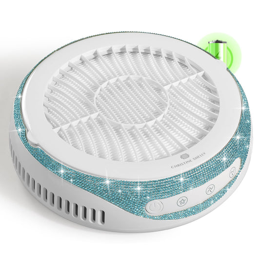 CHRISTINE SHELLY Nail Dust Collector, Cordless Dust Collector Nail Tech, Powerful Vacuum Fan Vent Dust Collector Extractor Dust Suction Machine for Acrylic Nails Polishing, Low Noise, Nail Salon&Home