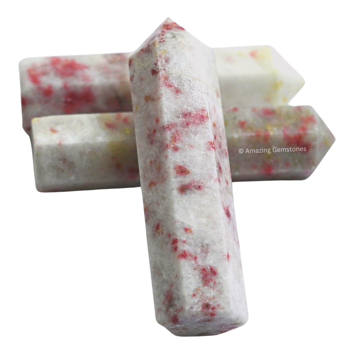 Amazing Gemstone Cinnabarite Crystal Points Bulk Healing Crystals - Pack of 3 Single Terminated Healing Wand Point Bulk Crystals for Crafts, Crystal Grid, DIY Work - Premium Crystals - Beginners Gift
