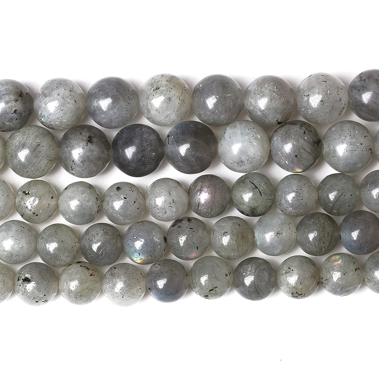 60PCS 6mm Natural Gray Labradorite Stone Beads Larvikite Round Loose Spacer Beads for Jewelry Making for Jewelry Making DIY Bracelet Necklace 15 Inch,Energy Stone Healing Power(6mm, Gray Labradorite)
