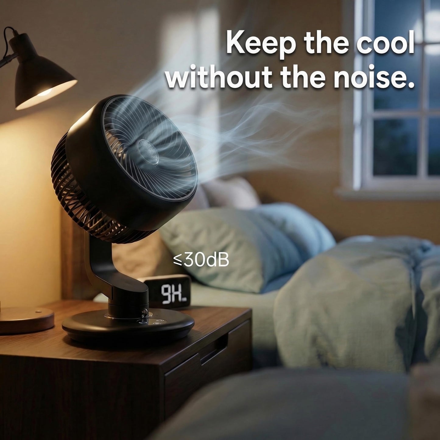 GAIITIR Air Circulator Fan for Bedroom, Portable Desk Fan with 7800mAh Rechargeable Battery, 12H Runtime, 5 Speed Adjustable, 9H Timer, Wall-Mounted Fans with Vacuum Suction Cup, USB Oscillating Fan
