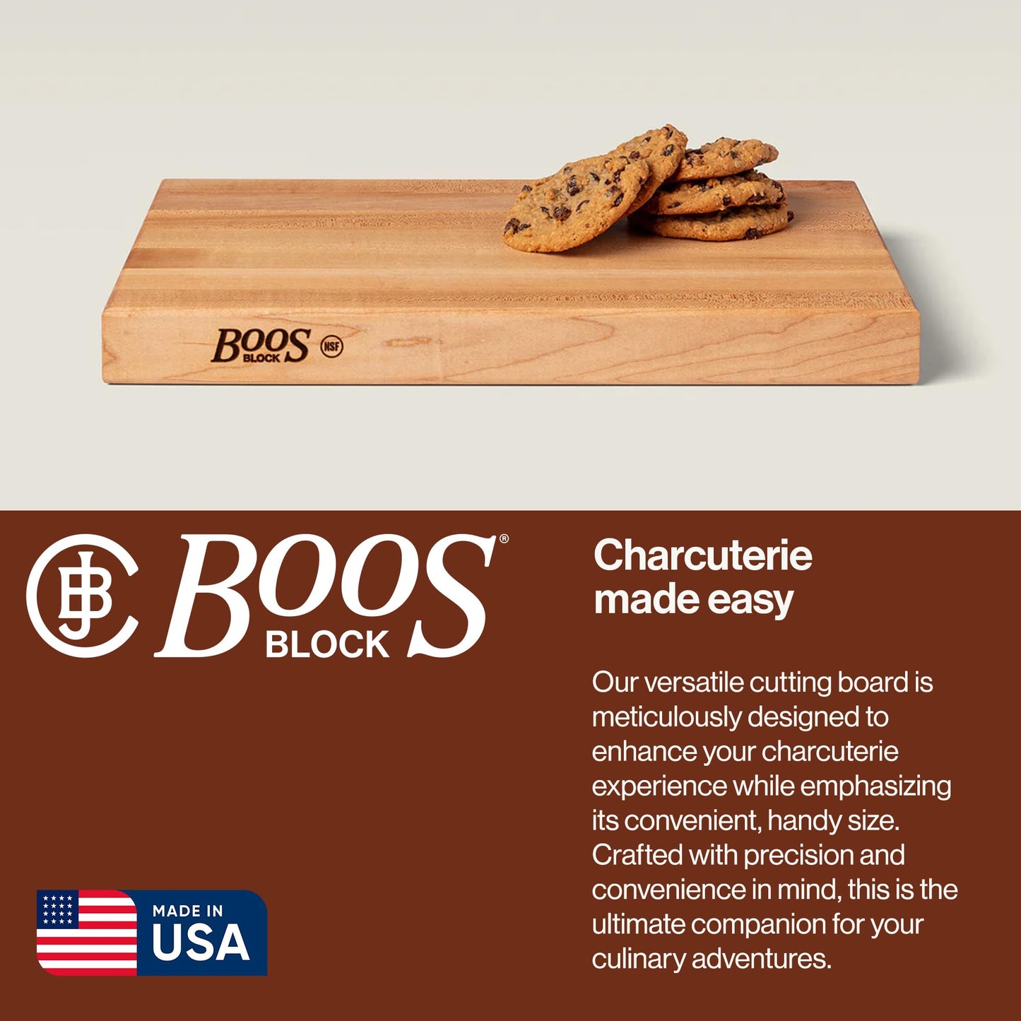 John Boos - R1812 Platinum Commercial Series Maple Wood Edge Grain Reversible Cutting Board, 18 Inches x 12 Inches x 1.75 Inches