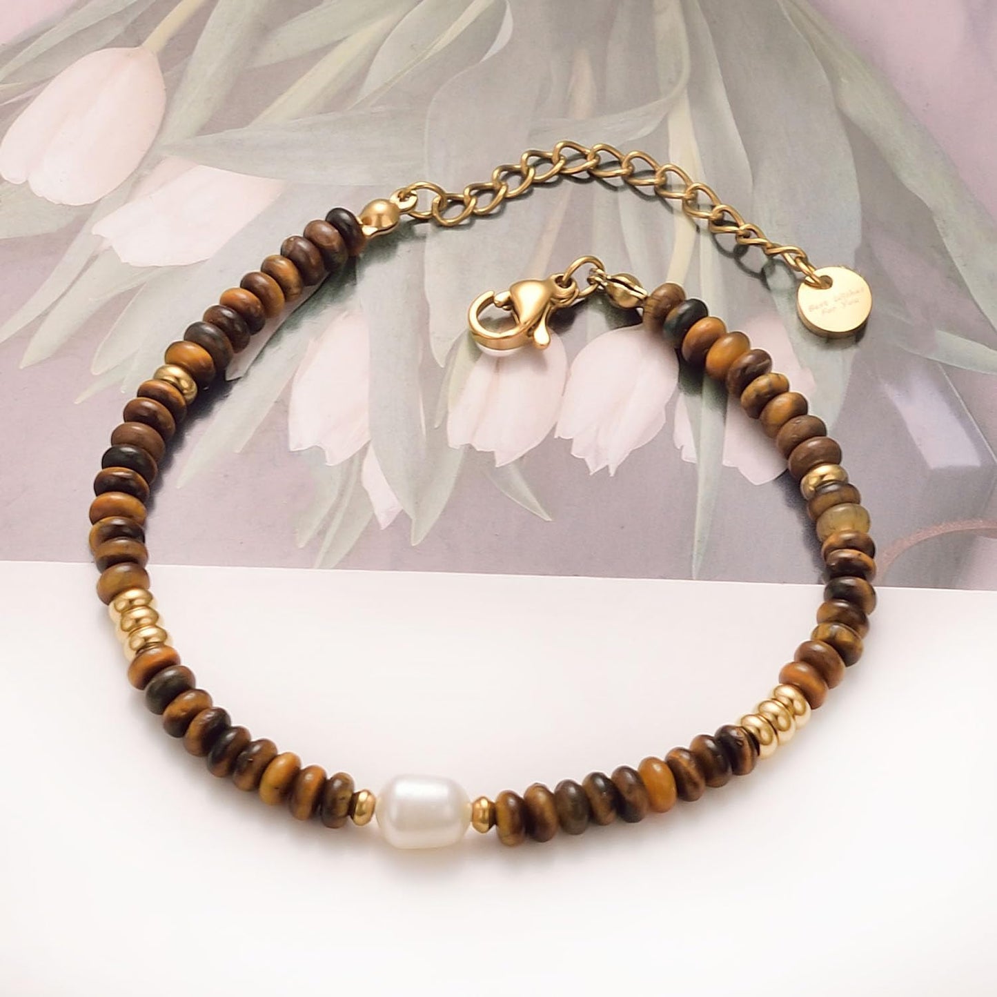 vissen Natural Stone Bracelets for Women Gold Plated Stainless Steel Cultured Freshwater Pearl Bracelet Women's Gift