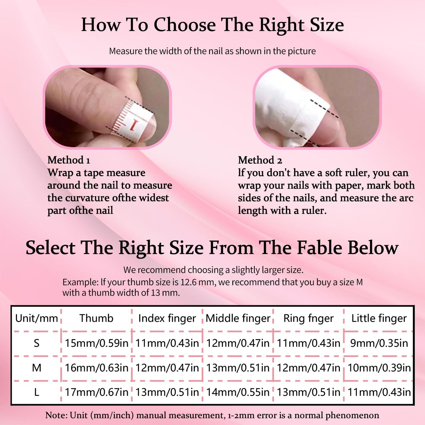 10 Pcs French Tip Press on Nails Duck Medium Handmade Fake Nails with Glue,Full Cover 3D Cherry Flower Luxury Rhinestone Pattern Design False Nails Artificial Acrylic Glue on Nail for Women (Size S）