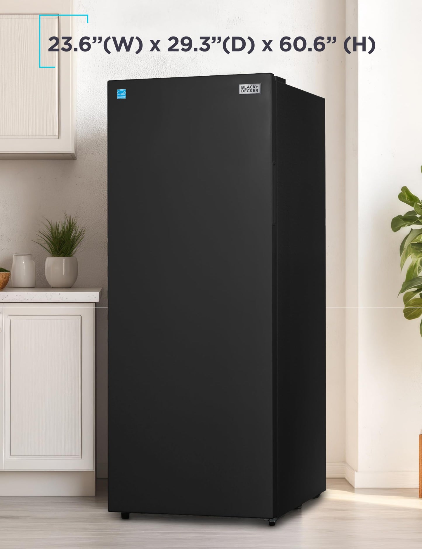 BLACK+DECKER 11 Cu. Ft. Convertible Freezer Refrigerator, Upright Freezer with Glass Shelves, Reversible Door, ENERGY STAR rated, Frost Free, BUC1100XB, Black