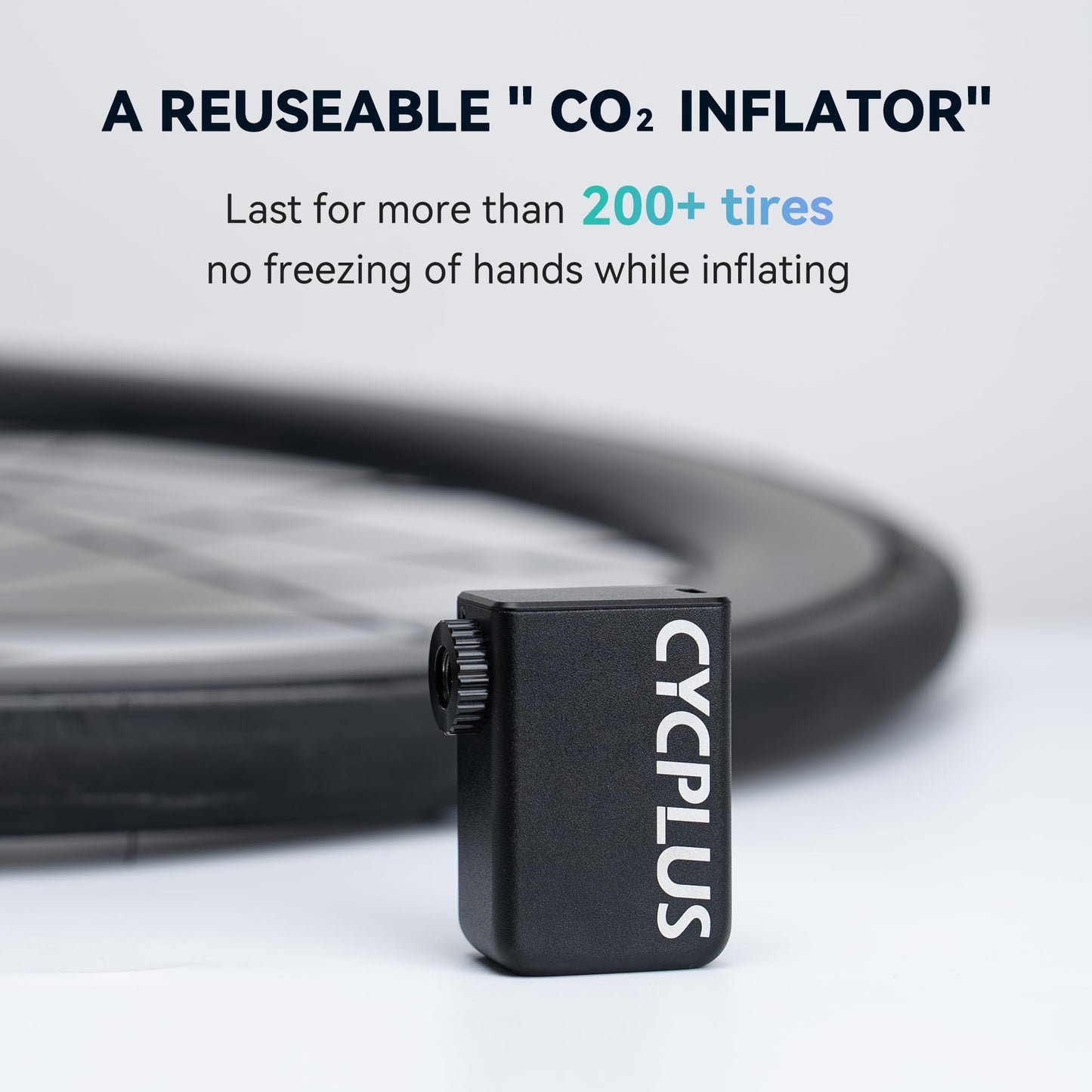 CYCPLUS AS2 Tiny Pump Bike Pump Portable Ultra-Mini 100PSI Electric Bicycle Pump Type-C Rechargeable Battery, No Pressure Display(Black)