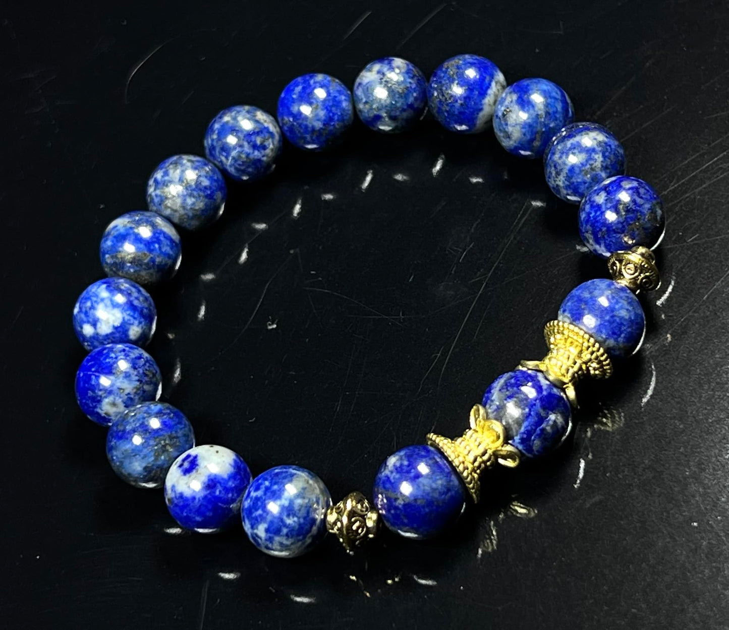AWAKEN YOUR KUNDALINI Lapis Lazuli Stretch Bracelet – Truth, Wisdom & Chakra Energy, 10mm