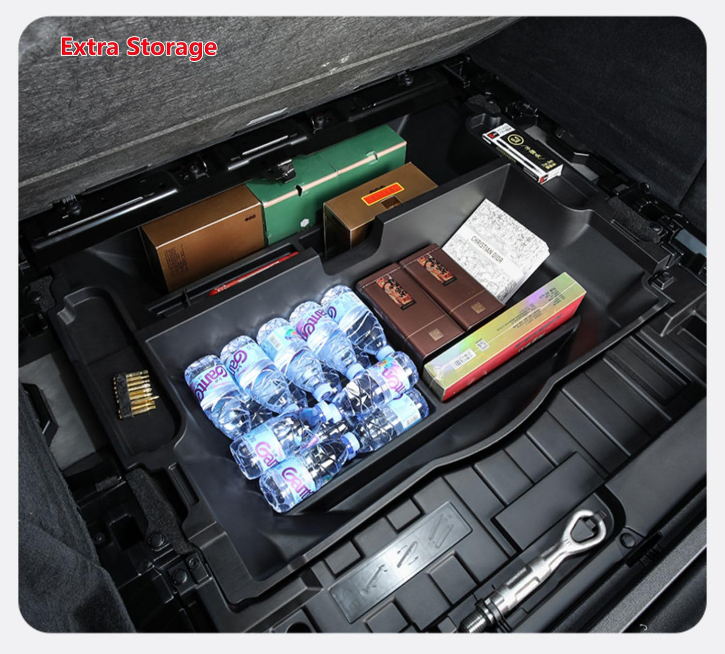 QXZcar Trunk Organizer compatible with BMW X5, Insert Cargo Bins Rear Hatch Storage Box fits X5 2019-2025
