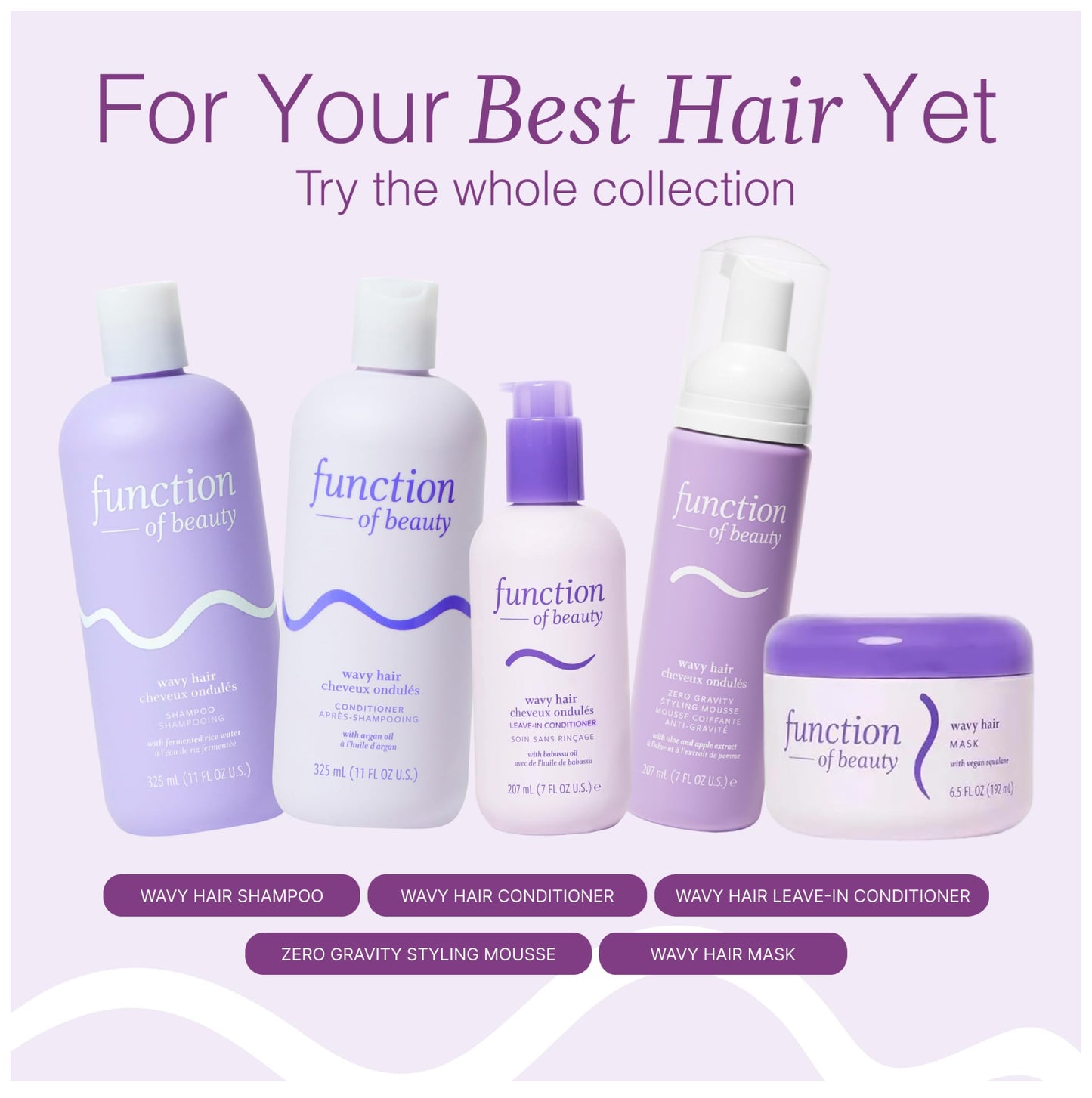 Function of Beauty Wavy Leave In Hair Conditioner - Moisturizing Leave In Conditioner Treatment for Natural Wavy Texture - Lightweight, Anti-Frizz & Hydrating - Hair Care Products