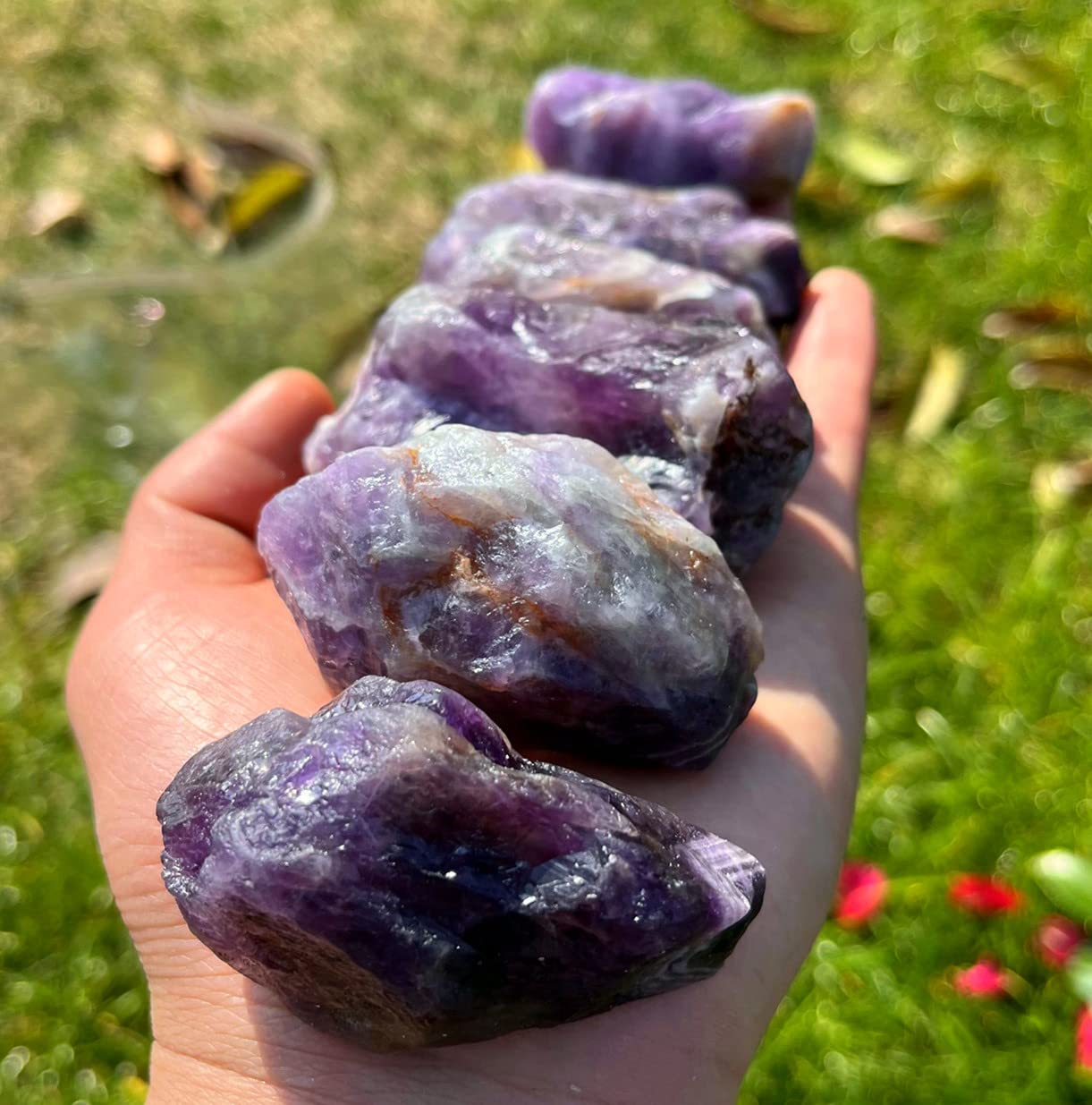 Simurg Amethyst Stone 1lb ''A'' Grade Dark Amethyst Rough Crystal ‌Aroma Stone for Cabbing, Tumbling, Cutting, Lapidary, Polishing, Reiki Crytsal Healing