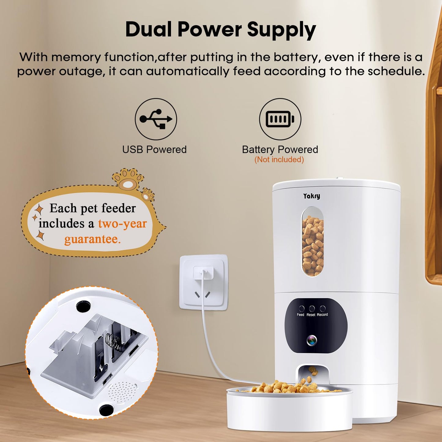 Automatic Cat Feeder Camera for 2-Cats: Easy Setup Timed Smart Dog Feeder WiFi - 2-Way Audio 5G Pet Food Dispenser APP Control for Multi-Cat 2 Pack