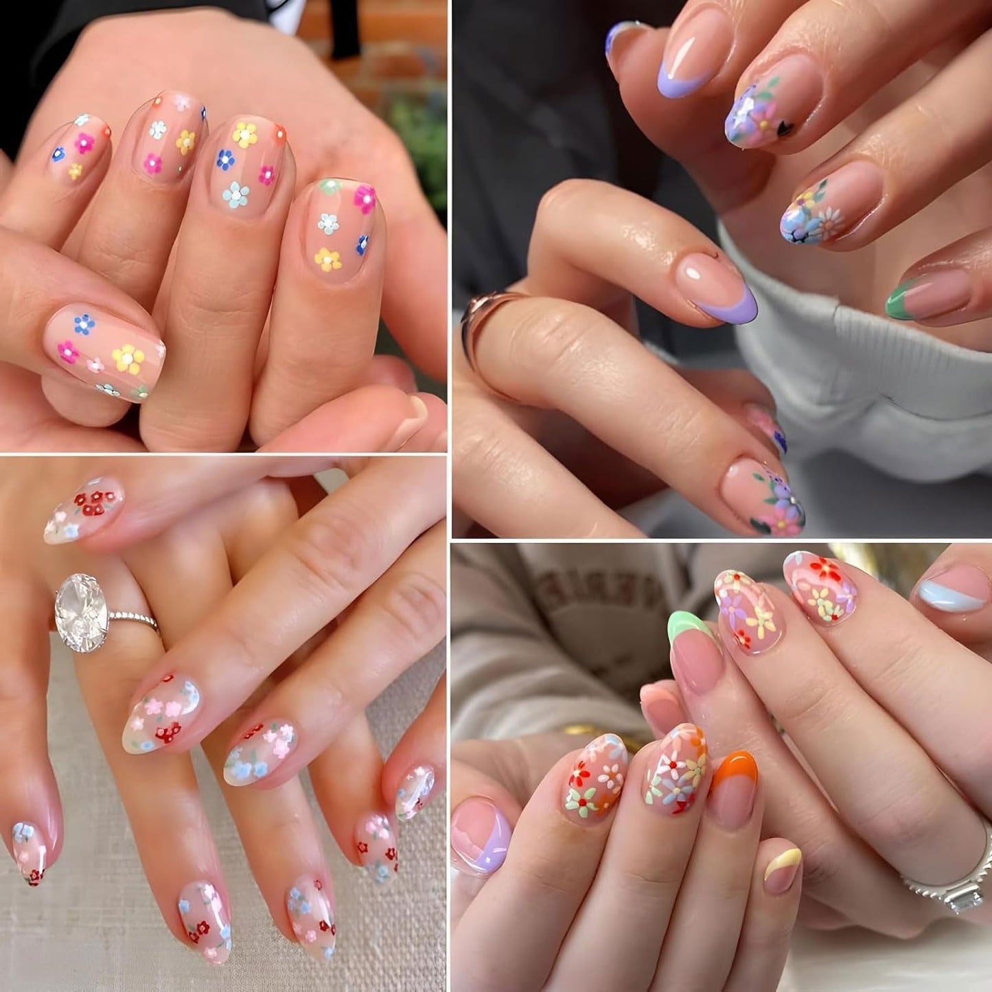 30 Sheets Flower Nail Art Stickers, 3D Self Adhesive Daisy Floral Heart Butterfly Nail Decals Design Supplies Decorations Accessories for Women and Girls