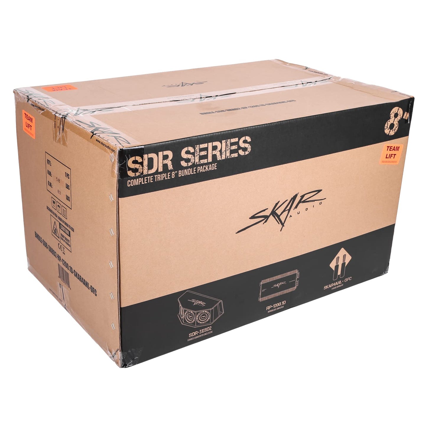 Skar Audio Triple 8" Complete 2,100 Watt SDR Series Subwoofer Bass Package - Includes Loaded Enclosure with Amplifier