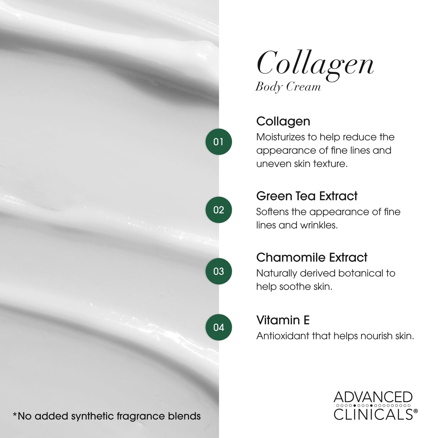 Advanced Clinicals Collagen Cream Body Lotion & Face Moisturizer W/Vitamin E | Skincare Moisturizing Collagen Lotion For Women, Men, Hand, & Neck Improves Look Of Crepey Skin & Uneven Dry Skin, 16Oz