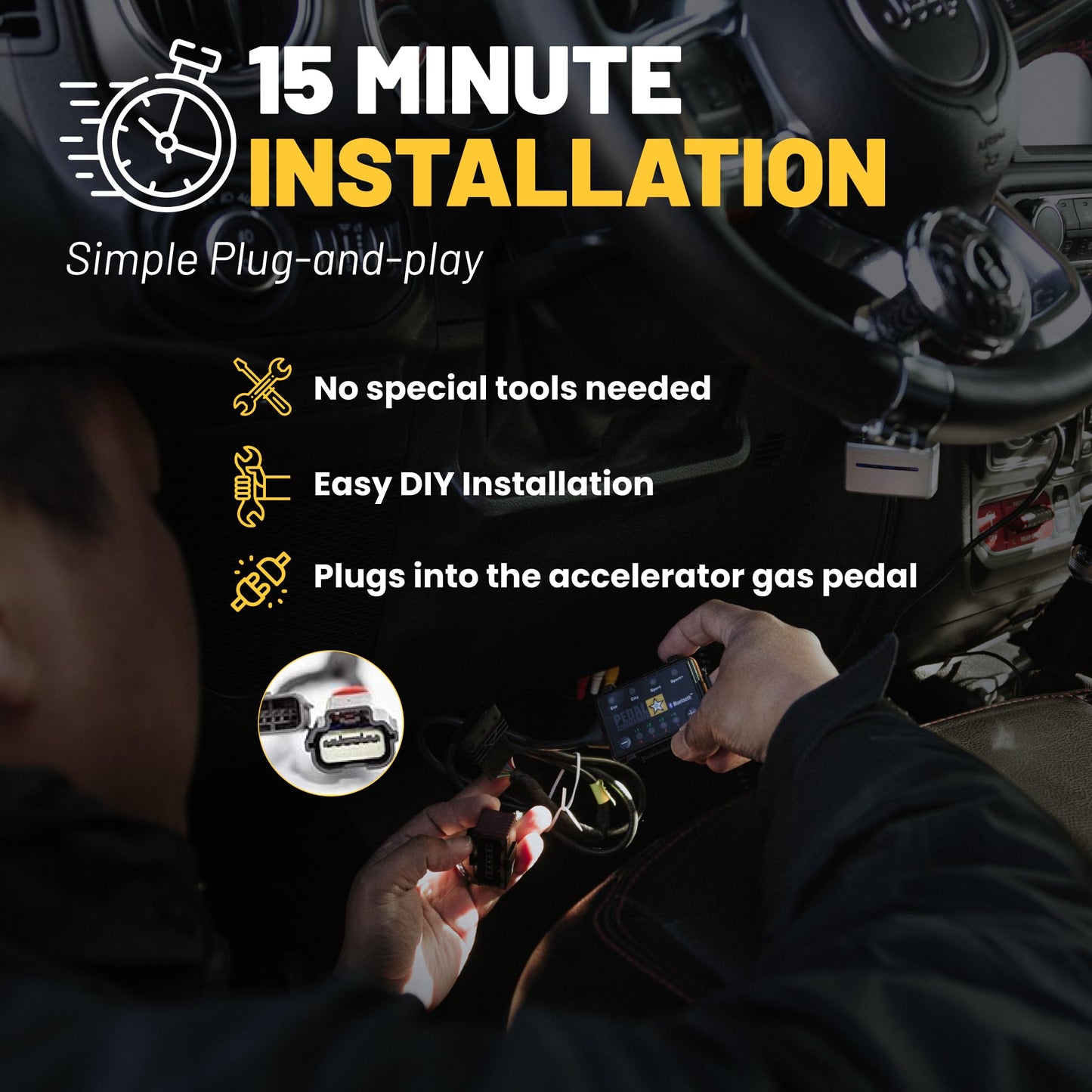 PEDAL COMMANDER for Jeep Wrangler JK 2007-2018 Throttle Response Controller - Plug-and-Play Upgrade, App Control, Throttle Controller Off-Road Performance Mods Jeep Wrangler Accessories