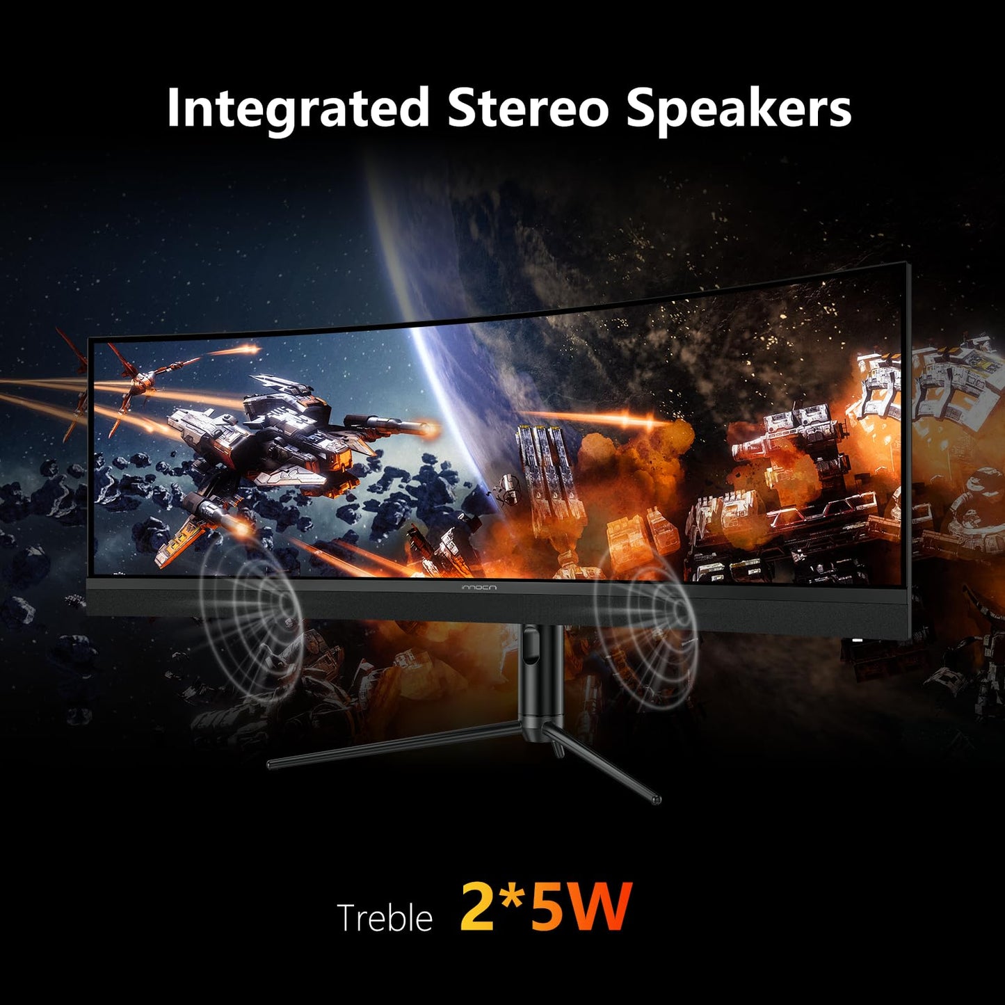 INNOCN 45" 5K2K 5120 x 1440P 120Hz Curved Ultra Widescreen Monitor, R1500, HDR400, USB C 65W, PIP/PBP Screen Split, Gaming, Editing, Productivity, AI Workflow, Speaker, Adjustable Mountable Stand