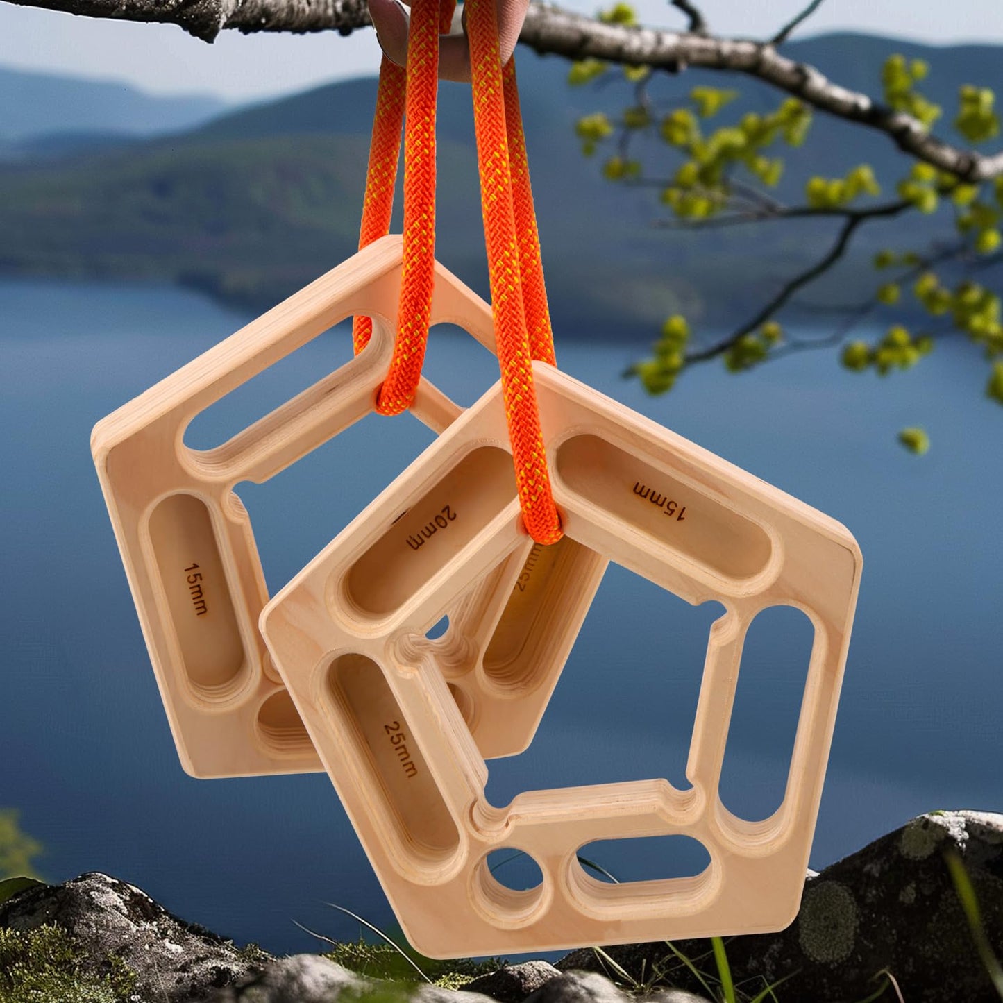 CMOOD Hangboard, Hangboard Rock Climbing for Climbing, Home Training, Finger Strengthener, Pull-up Grip Arm Training Portable Finger Board Rock Climbing Holds Indoor and Outdoor
