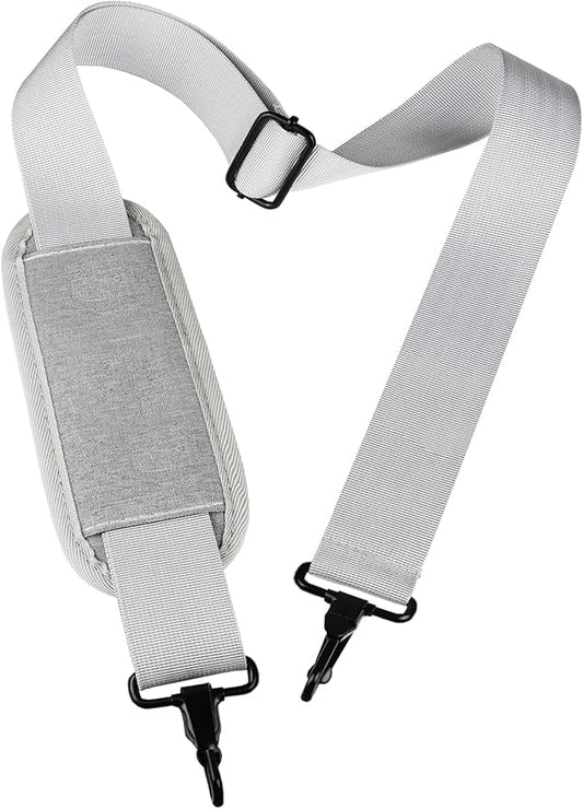 Shoulder Strap, Durable 55" Universal Replacement Laptop Shoulder Strap, Adjustable Comfortable Belt with Metal Hooks for Briefcase, Computer Messenger Bag, Laptop Case Luggage/Duffel/Camera, (Grey)