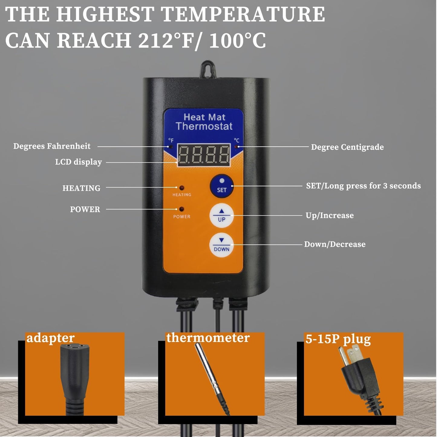 LASTINGCAPE 1500W Fully Submersible Inflatable Hot Tub Heater with Thermostat and GFCI, Portable Electric Water Heater for Bathtubs, Swimming Pools, Above Ground Pools and Baptistry