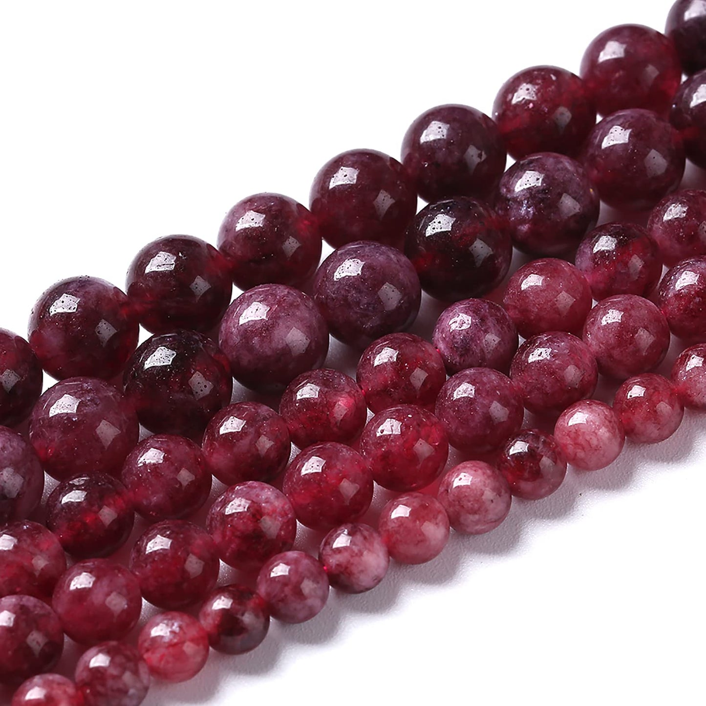45pcs 8mm Natural Garnet Jade Gemstone Round Loose Spacer Beads for Jewelry Making Healing Energy Stone Beads DIY Bracelets Necklaces 15"(8mm, Garnet Jade)