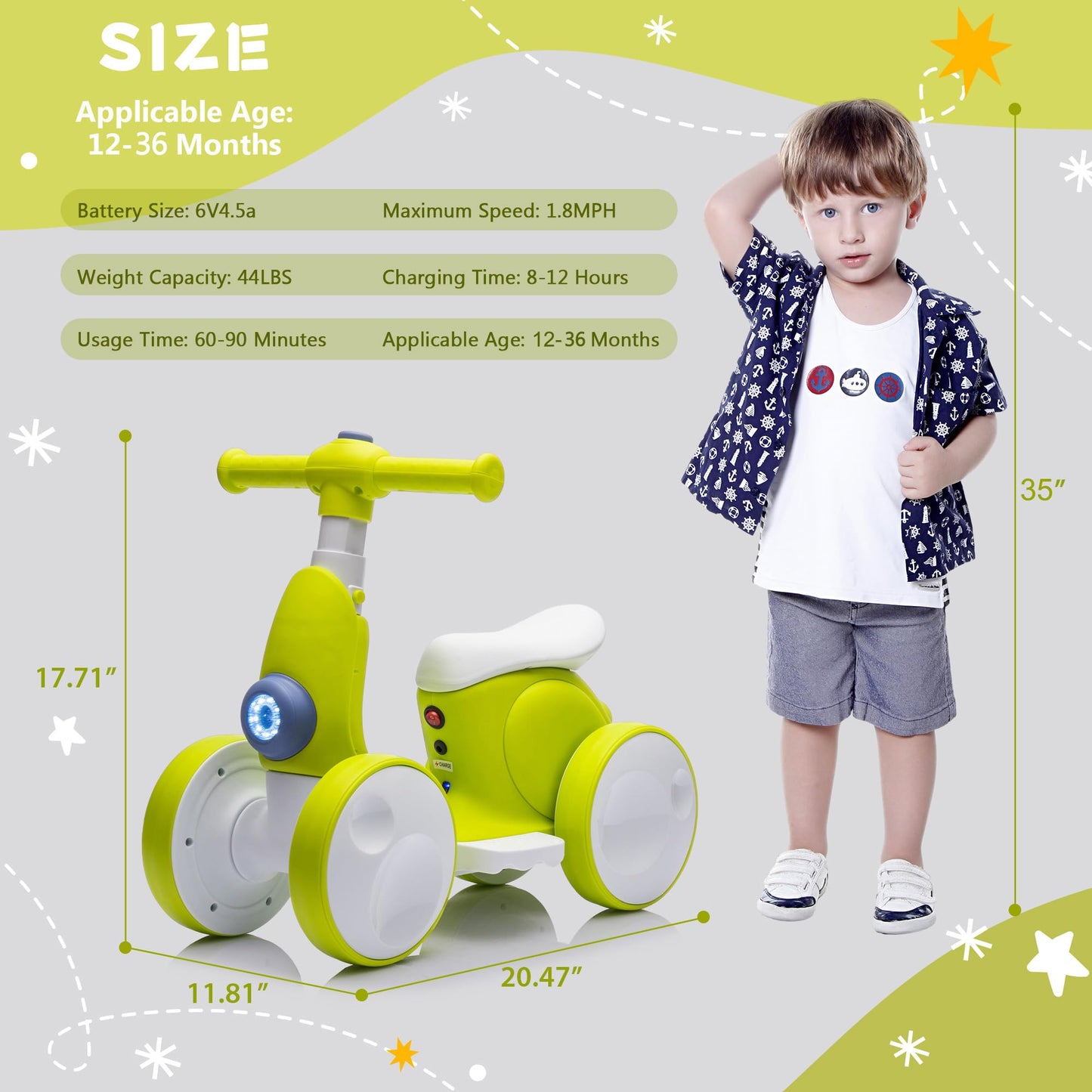 JoyRydz 6V Electric Baby Balance Bike with Bubble Machine,4 in 1 Toddler Balance Bike w/Remote Control for 1 Year Old Boys Girls Kids Bubble Bike Ride on Toys w/Powered Motor,Music,LED Lights (Cyan)