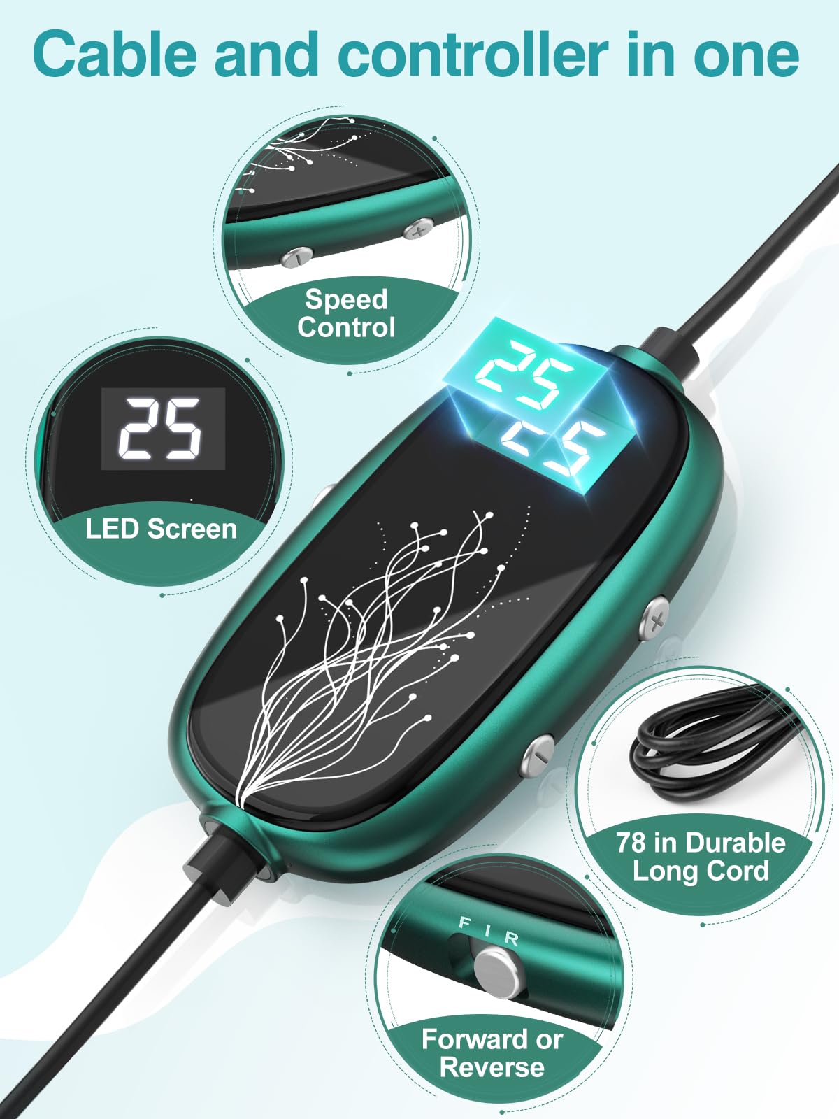 Subay Electric Nail Drill Set, 25000 RPM Professional Manicure Pedicure Kit for Feet Hands Thick Nail Cuticle, 11 in 1 Nail Care Trimmer Buffer E File for Women Men Baby Pets, Green