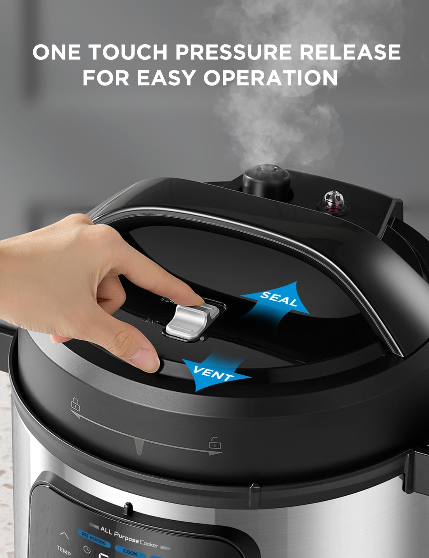 Midea 10-in-1 Electric Pressure Cooker with Slow Cooker, Steamer, Saute, Sous Vide, and Bake Modes, Stovetop & Oven Safe Stainless Steel Pot, 6 Quarts
