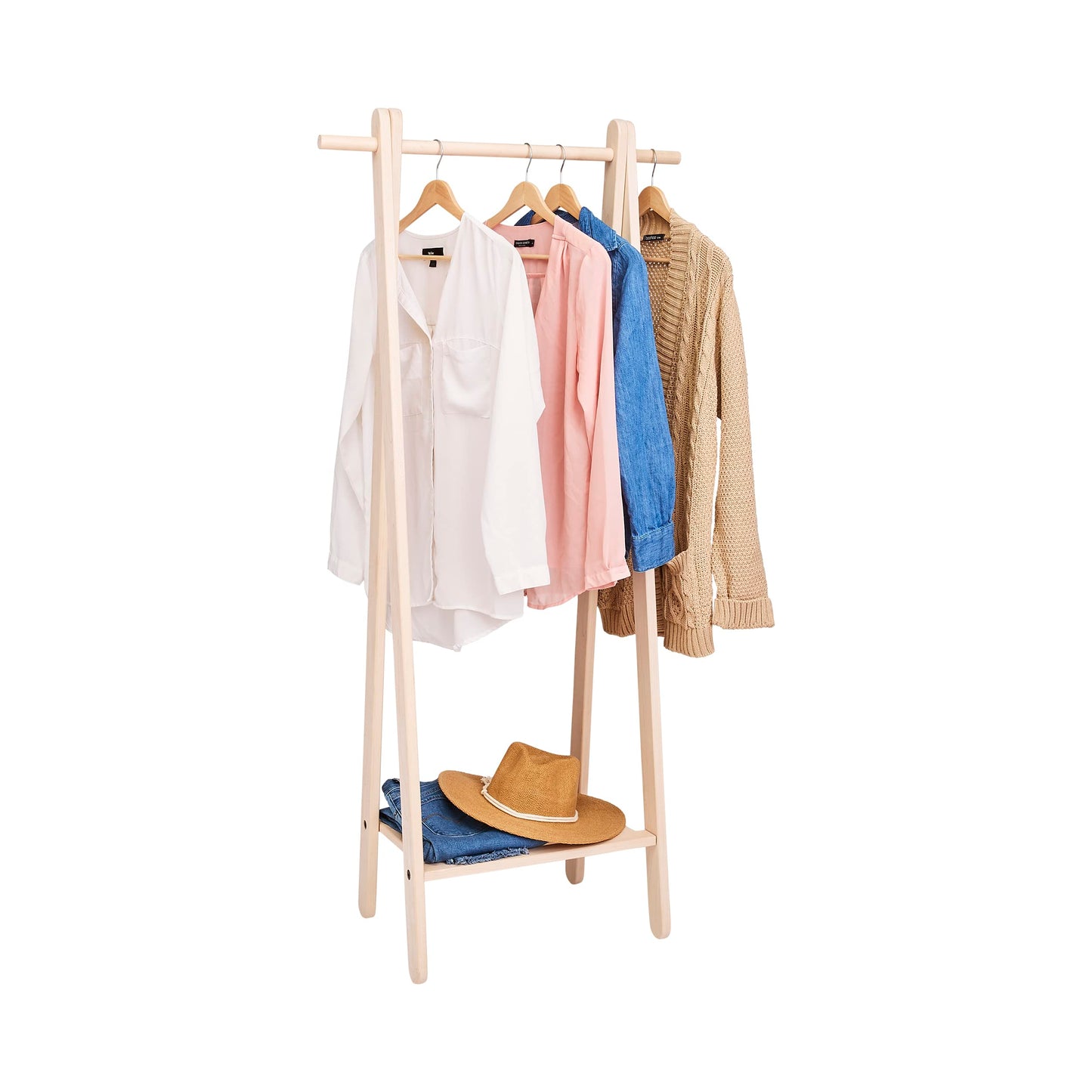 Pennsylvania Woodworks Handcrafted Maple Garment Rack - Sleek & Stylish Clothing Storage, Home Organization, Boutique Display, Coat Rack, Laundry Room Decor - Made in the USA (Medium)