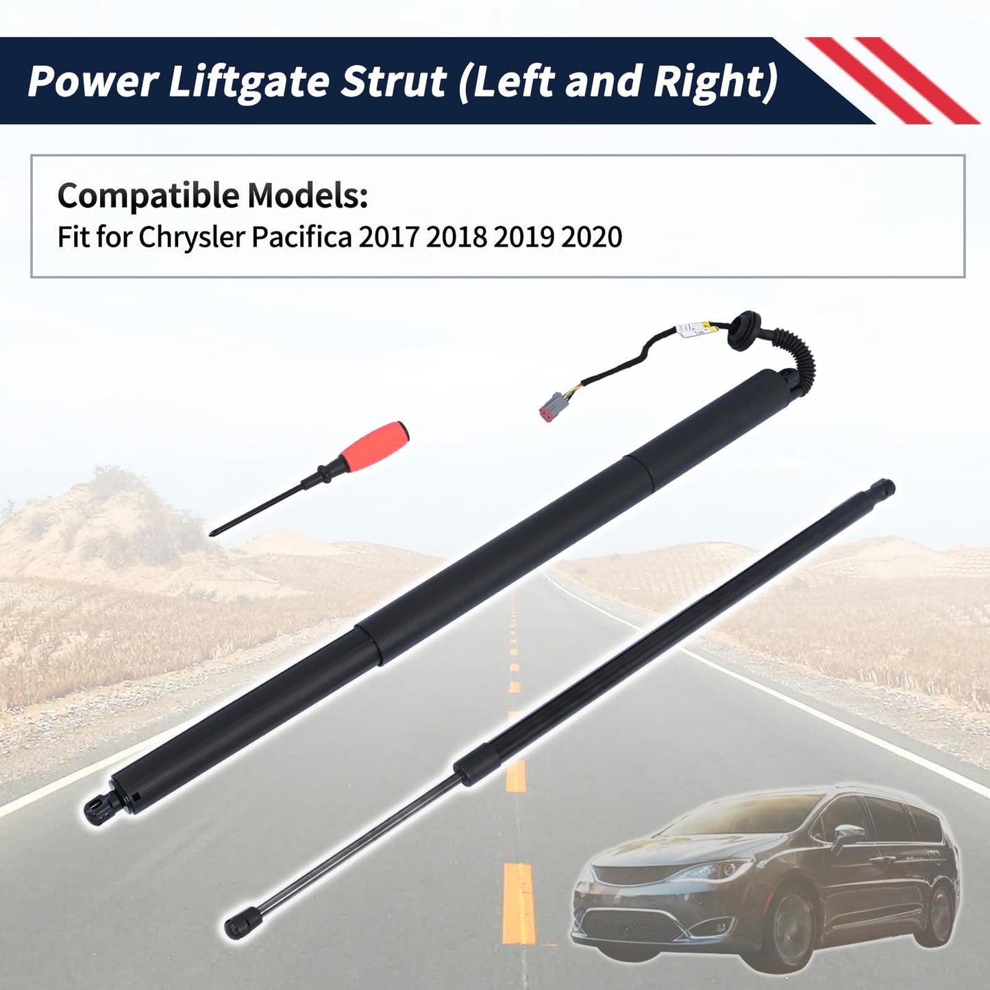 Promrmr 68230340AE 68230342AE Power Liftgate Strut (Left and Right) Fit for Chrysler Pacifica 2017 2018 2019 2020 Electric Tailgate Strut