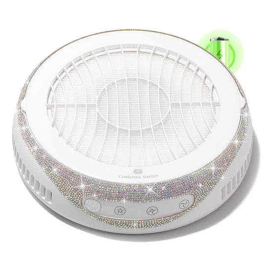 CHRISTINE SHELLY Nail Dust Collector, Cordless Dust Collector Nail Tech, Powerful Vacuum Fan Vent Dust Collector Extractor Dust Suction Machine for Acrylic Nails Polishing, Low Noise, Nail Salon&Home