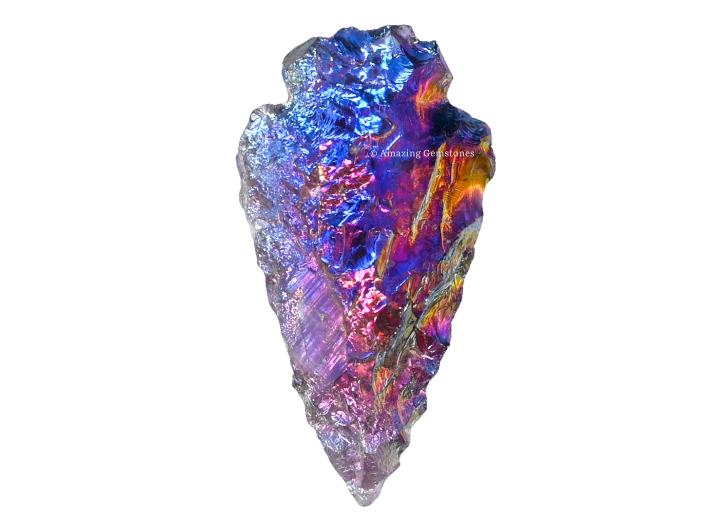 Amazing Gemstone Angel Aura Amethyst Arrowhead, Crystal and Healing Stone Flint Rock Arrow Head - 1 to 1.5 Arrowheads for DIY Project Craft Point Jewelry Making