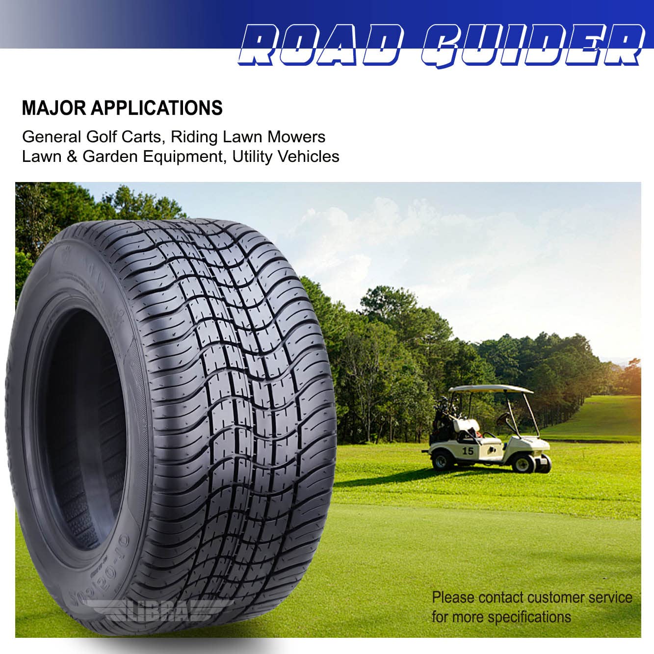 ROADGUIDER 205/50-10 Golf Cart ATV Tires 4 Ply 205/50x10 -Set 4-14002