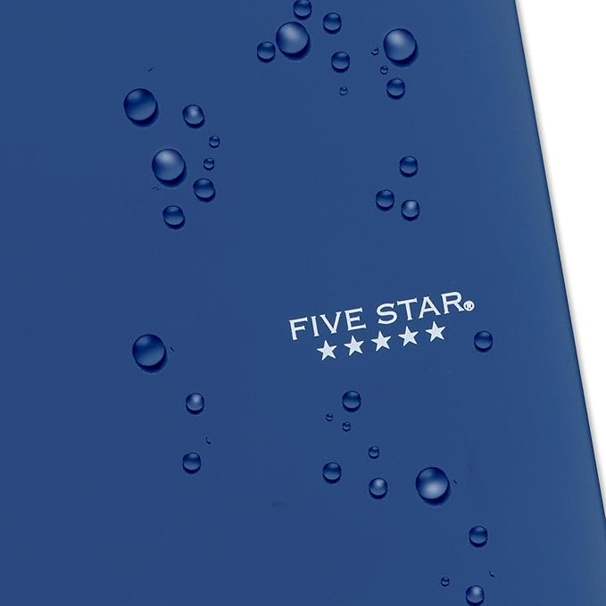 Five Star Spiral Notebook + Study App, 5 Subject, College Ruled Paper, 8-1/2" x 11", 200 Sheets, Fights Ink Bleed, Water Resistant Cover, Pacific Blue (73635)