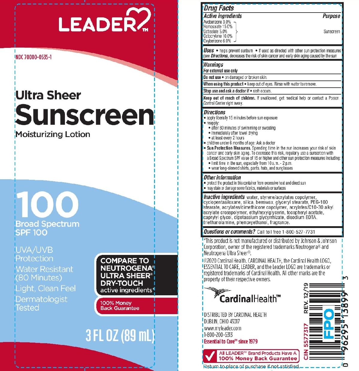 LEADER Travel Sunscreen SPF 100+, Ultra Sheer Dry-Touch Water Resistant and Non-Greasy Lotion with Broad Spectrum SPF 100+, 3 Fl Oz (3 Pack)