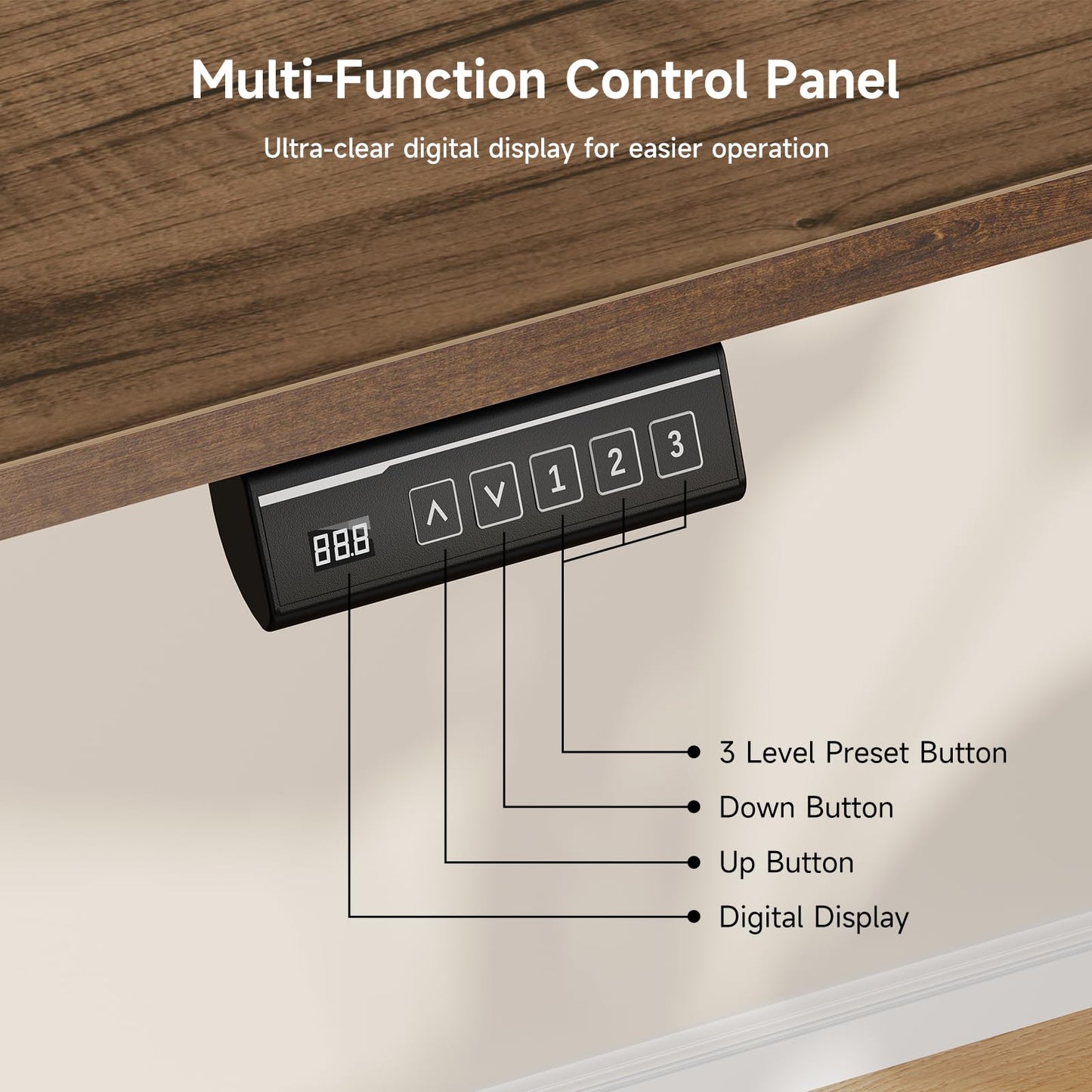 Lefurture Standing Desk with File Cabinet, 55x24'' L Shaped Electric Stand Up Desk with Adjustable Monitor Shelf, Adjustable Height 28-46'' for Home and Computer Workstation, Walnut