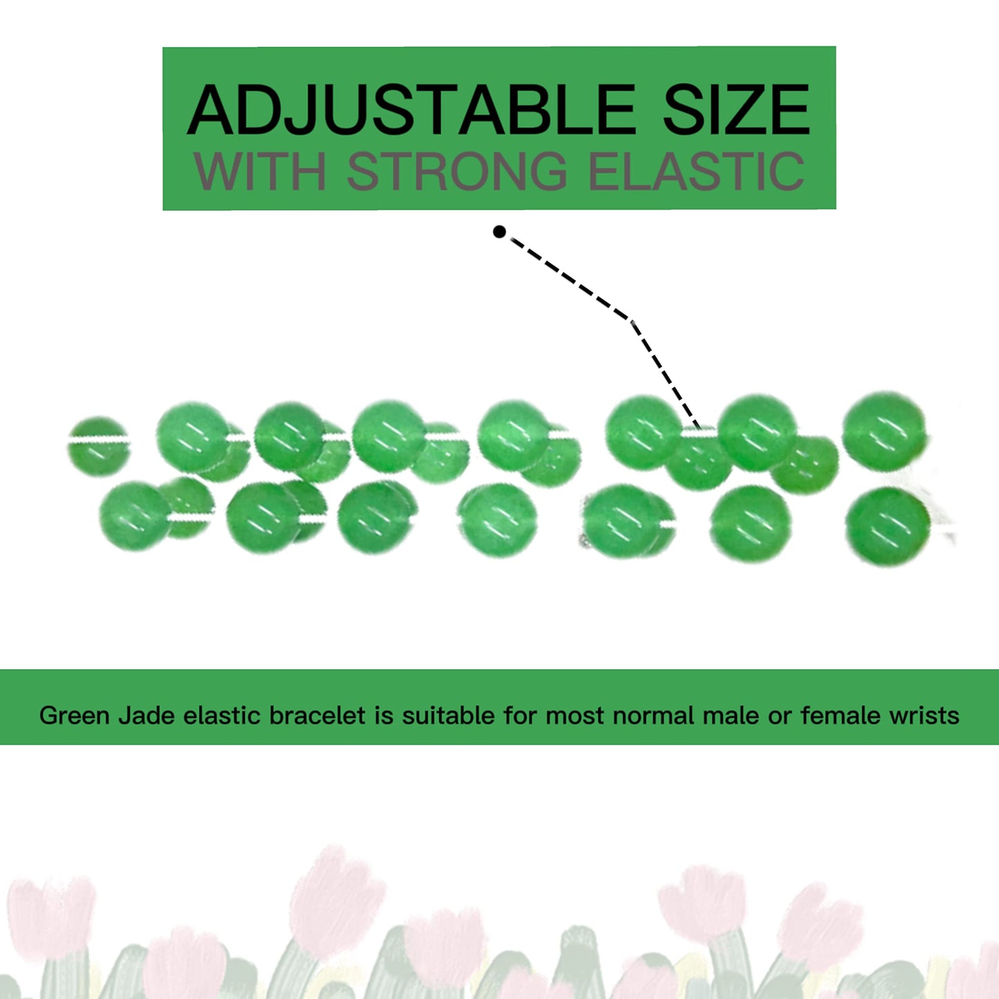 GDLKPYHS Green Aventurine Bracelet,Stretchable 8MM Handmade Beaded,Protection Bracelet,Bring Good Luck, Wealth, Prosperity and Happiness - Healing Crystal Green Jade Bracelet for Women