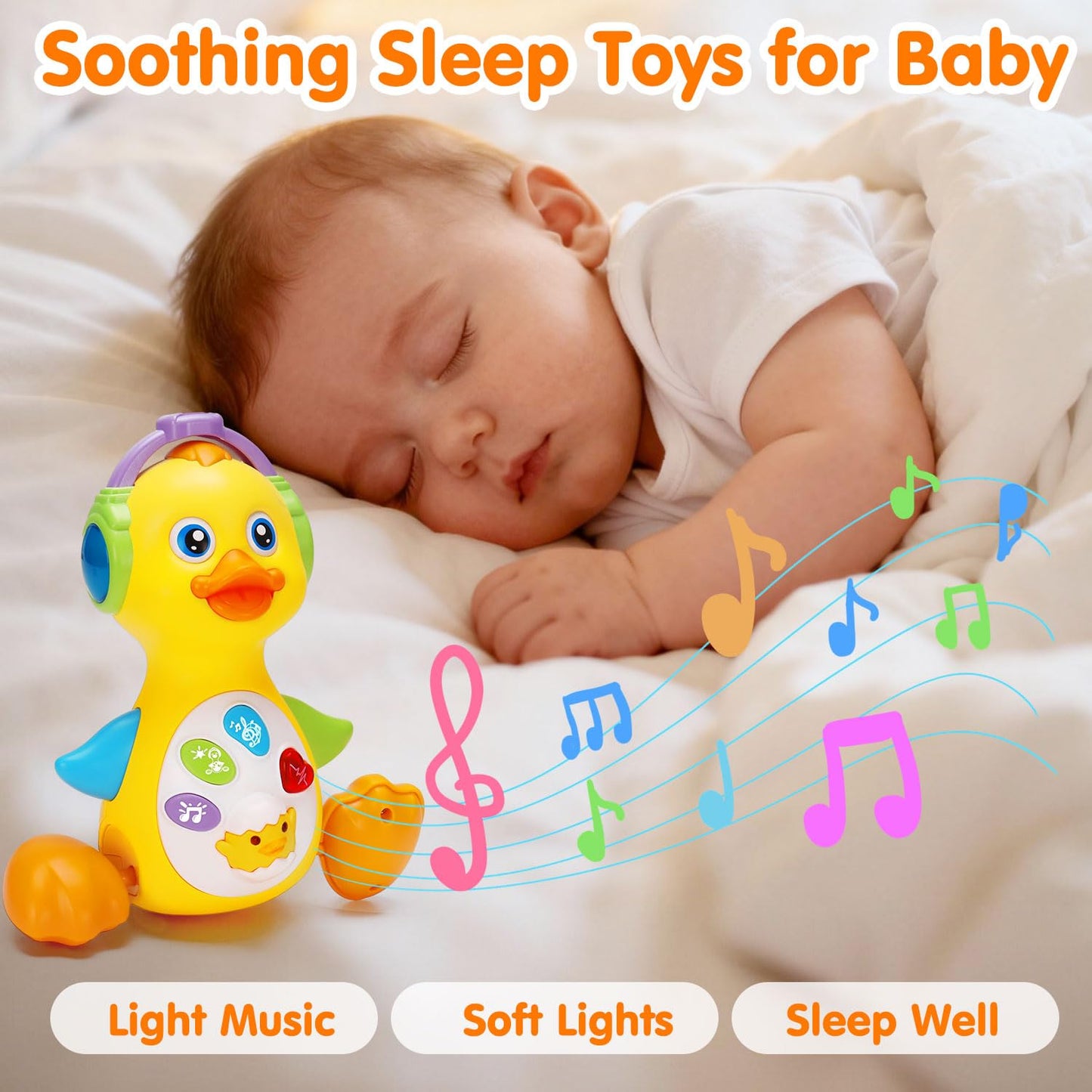 Tsomtto Baby Musical Light Up Duck Toy, Baby Toys 0-3-6-9-12 Months Dancing Crawling Tummy Time Toys, Newborn Infant Learning Toy Gifts for 0 3 4 5 6 7 8 Month Old Baby Boys Girls