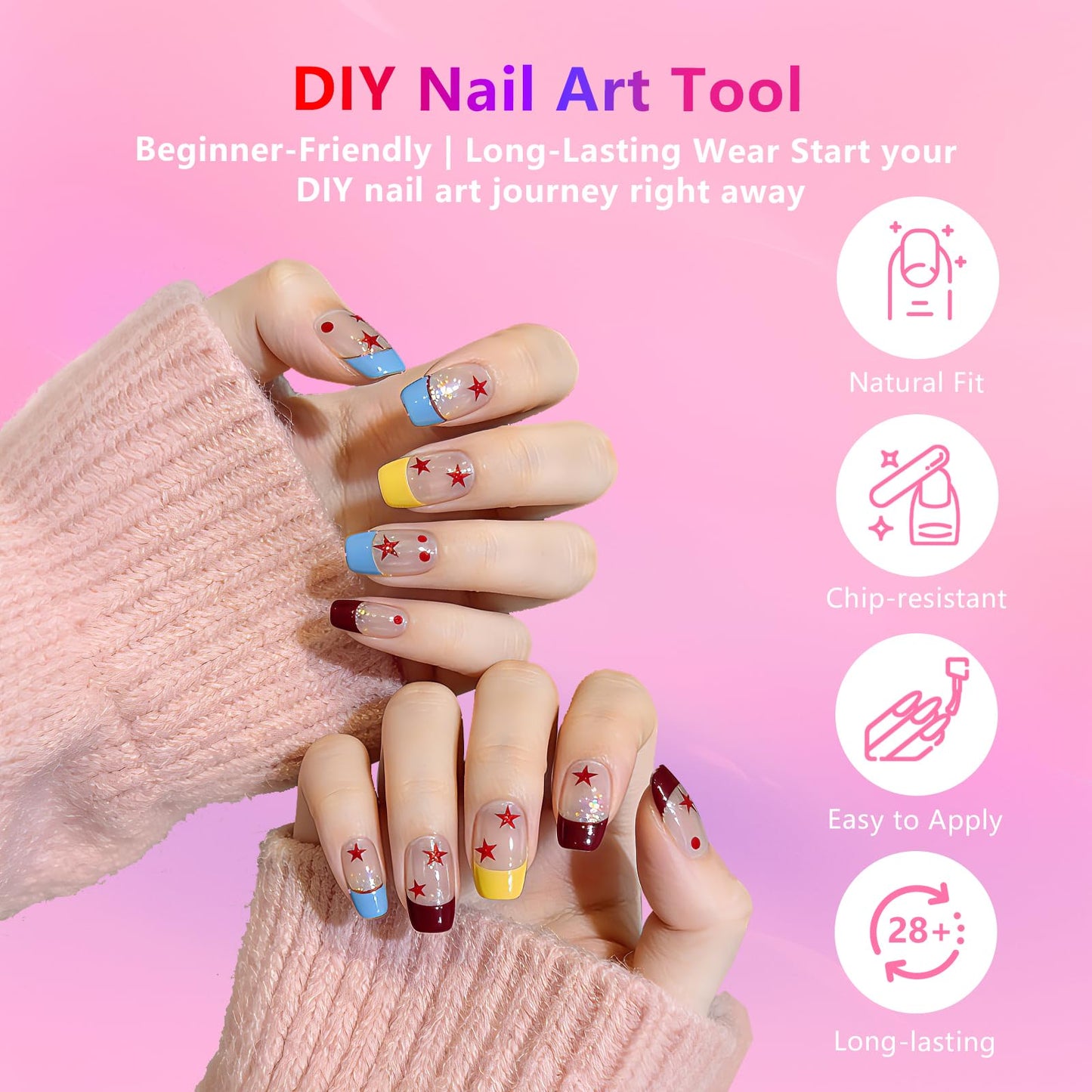 BETE Medium Almond Clear Acrylic Nail Tips–544Pcs 16 Sizes with Half Sizes, Tipex Instant Apex Full Cover False Nails, Pre-Shaped Strong Thick Press On Nails for Home & DIY Manicure