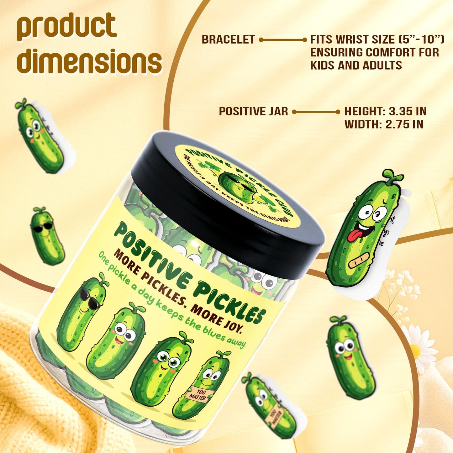 60 Positive Pickle Affirmation Cards Jar - Funny Galentines Day Gifts For Teen Girls Trendy Stuff, Valentine Pickle Gifts For Women, Cute Birthday Gift For Friends, Daughter, Sister, Adult