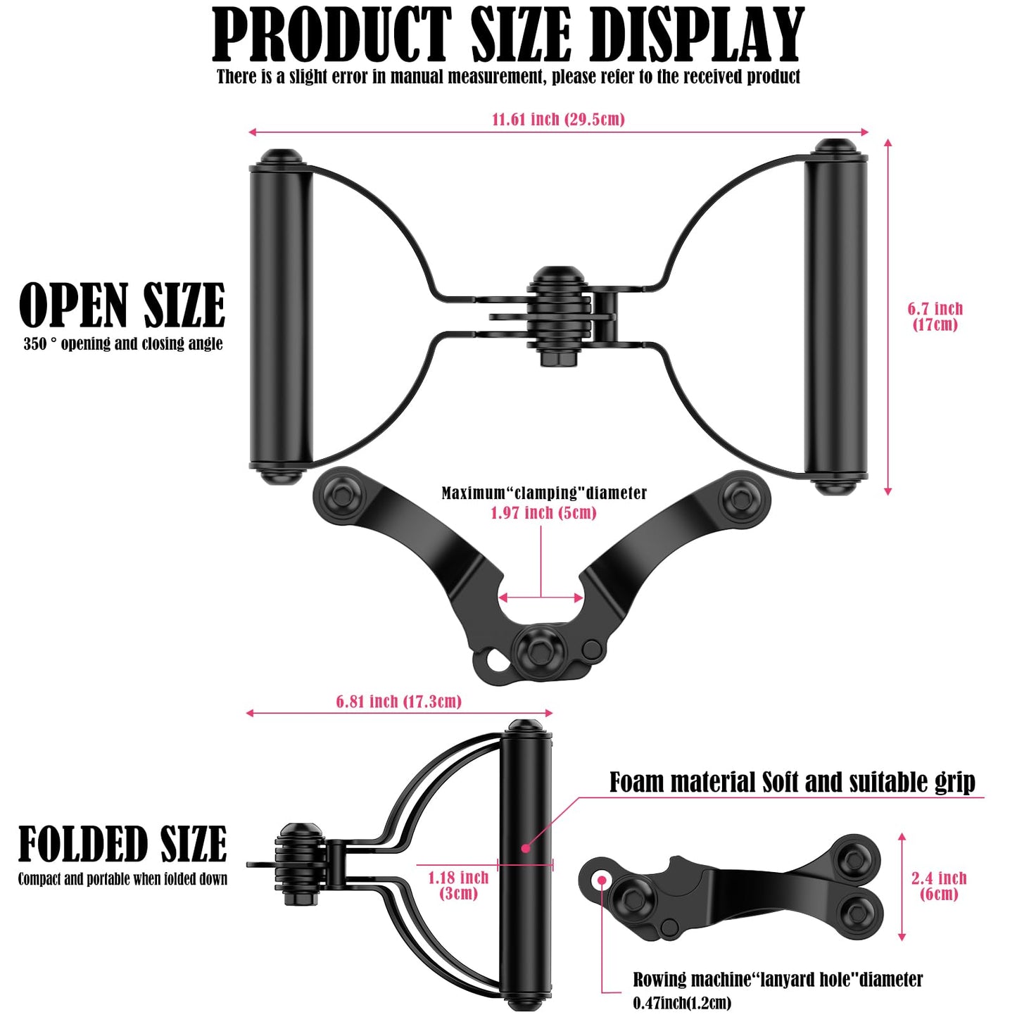 V Bar Landmine Attachment - T Bar Row Handle for Olympic Barbell, Multi-Grip V-Handle with Non-Slip Rubber Grip for Landmine Exercises, Seated Rows, Face Pulls, Strength Training (Fits 1" & 2"" Bars)"