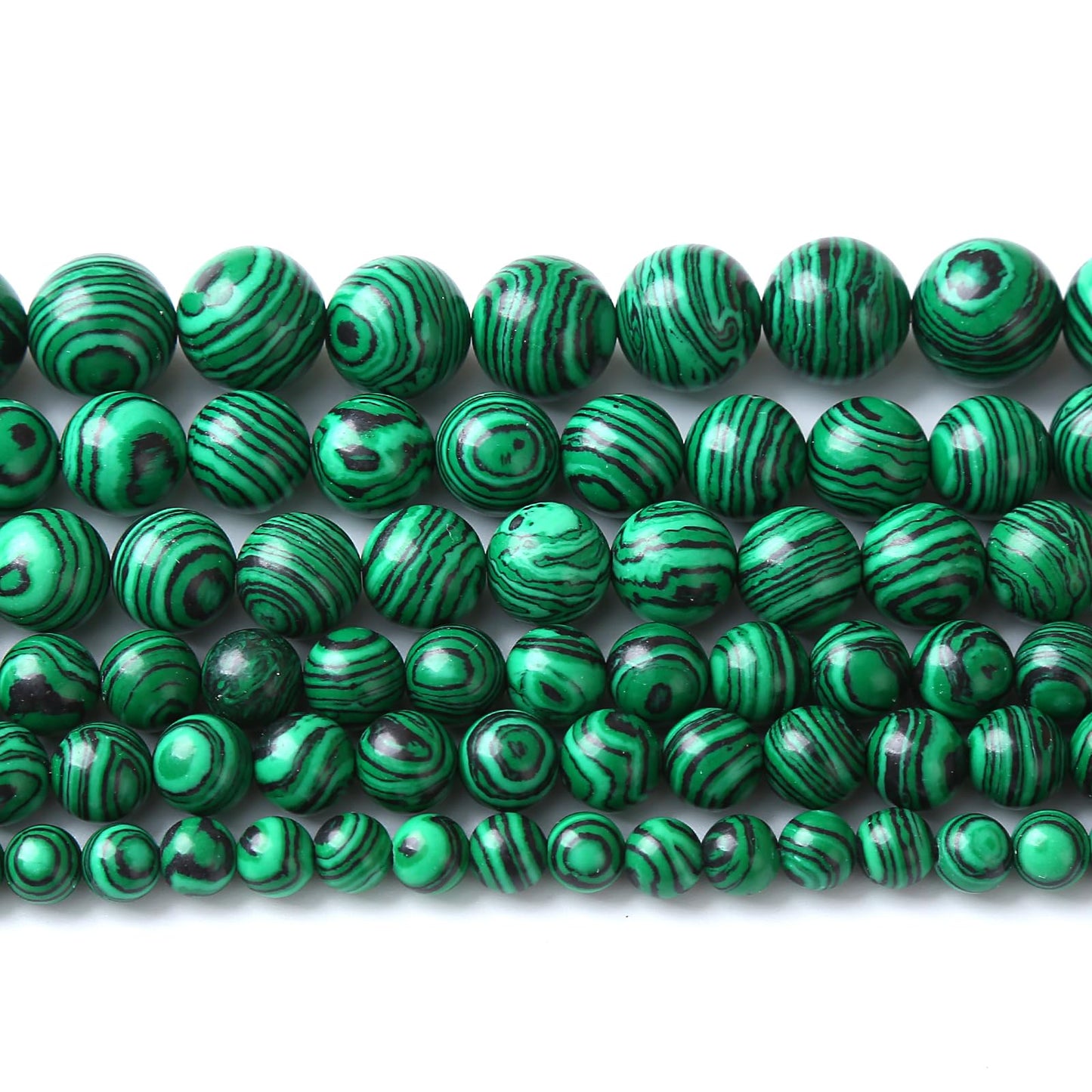 90pcs 4mm Synthetic Green Malachite Beads Natural Stone Round Loose Spacer Beads for Jewelry Making DIY Necklaces Bracelets 15" (4mm, Green Malachite)