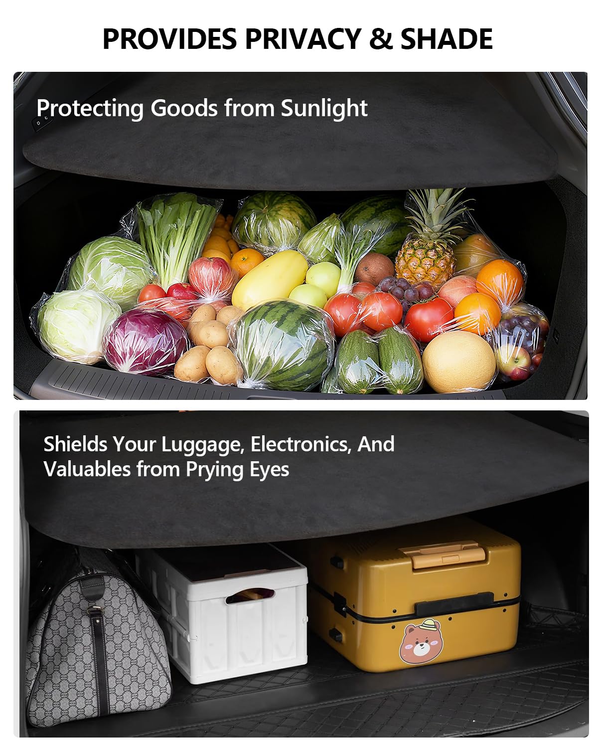 cybtkcar for Tesla Trunk Cargo Cover Model Y Juniper 2025 2026 Trunk Storage Board Model Y Accessories Storage Dividers Layered Partition Board Shield Shade Anti-Spy Luggage Privacy