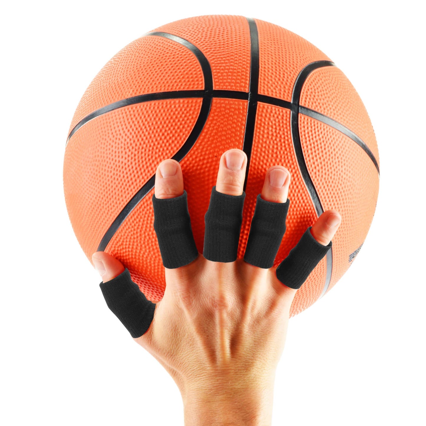 uxcell 10PCS Sport Finger Sleeves Protectors, Elastic Thumb Brace Compression Covers for Trigger Finger, Breathable Finger Splints Support for Relieving Pain 1.8" × 1"""