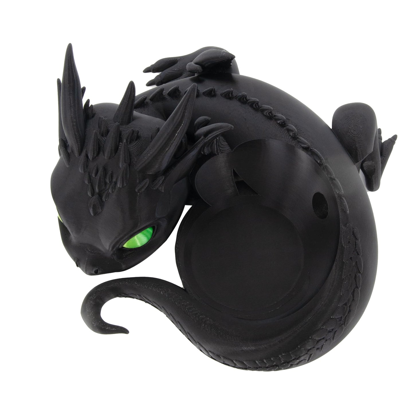 Costume Wizard Dragon Stand for Echo Dot 4th/5th Gen, 3D Printed Dragon Amazon Echo Desktop Speakers, Holder for Echo Dot 5th Gen Echo Dot 4th Gen, Made in USA (Black)