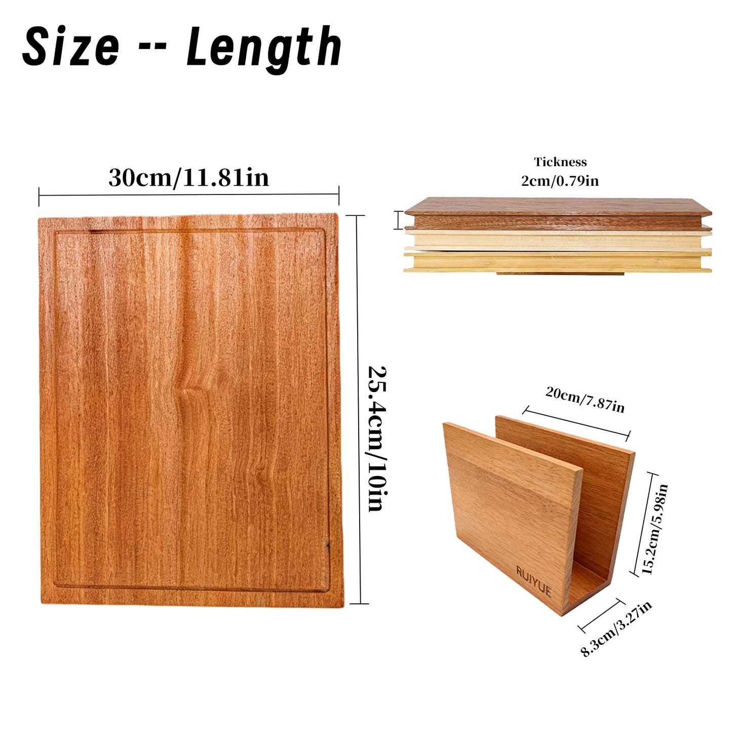 Book Shaped Cutting Board Set with Walnut Stand, 3 PCS Wooden Cutting Boards (13"x10"), Maple Sapele & Bamboo Charcuterie Serving Boards, Decorative Kitchen Decor Gift for Housewarming (1Set)