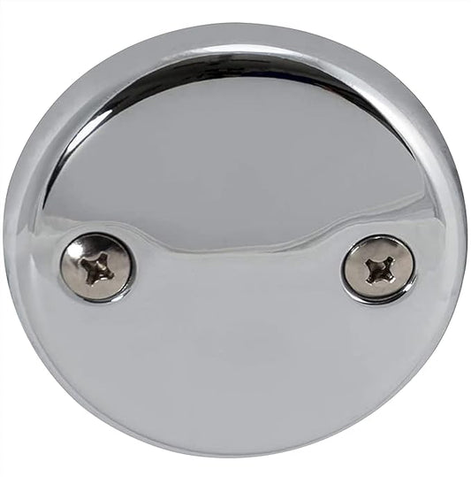 EZ-FLO 2-Hole Bathtub Overflow Face Plate with Screws, Chrome Finish, 35245
