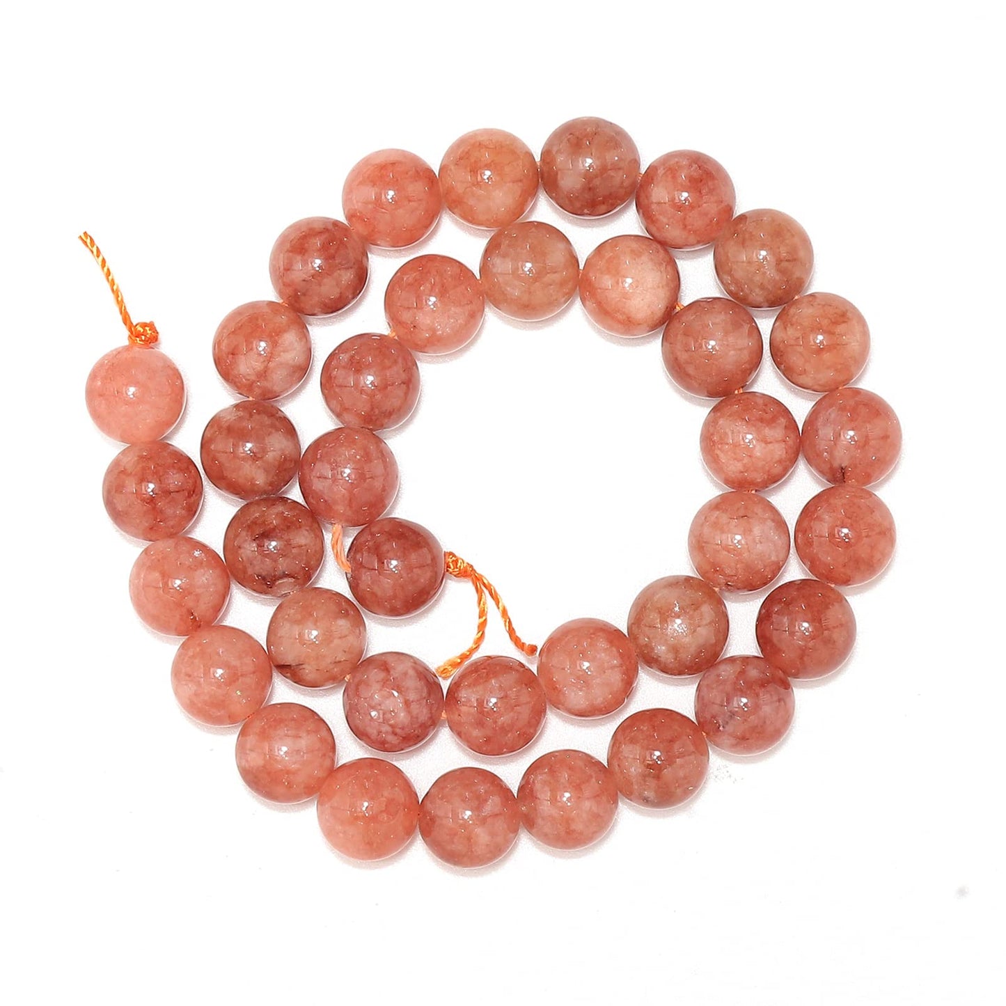 35pcs 10mm Natural Stone Beads Sunstone Chalcedony Beads Energy Crystal Healing Power Gemstone for Jewelry Making, DIY Bracelet Necklace