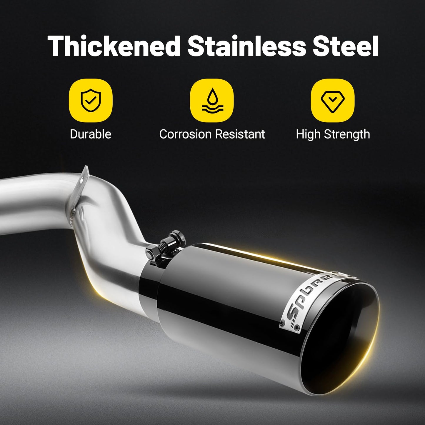 SPBREW Cat Back Exhaust System Kit Fit for 2011-2014 Ford F-150 Raptor 6.2L Stainless Steel Performance Cat-Back Side Exit Sport Exhaust System Compatible with 6.2L Engines 145" Wheelbase