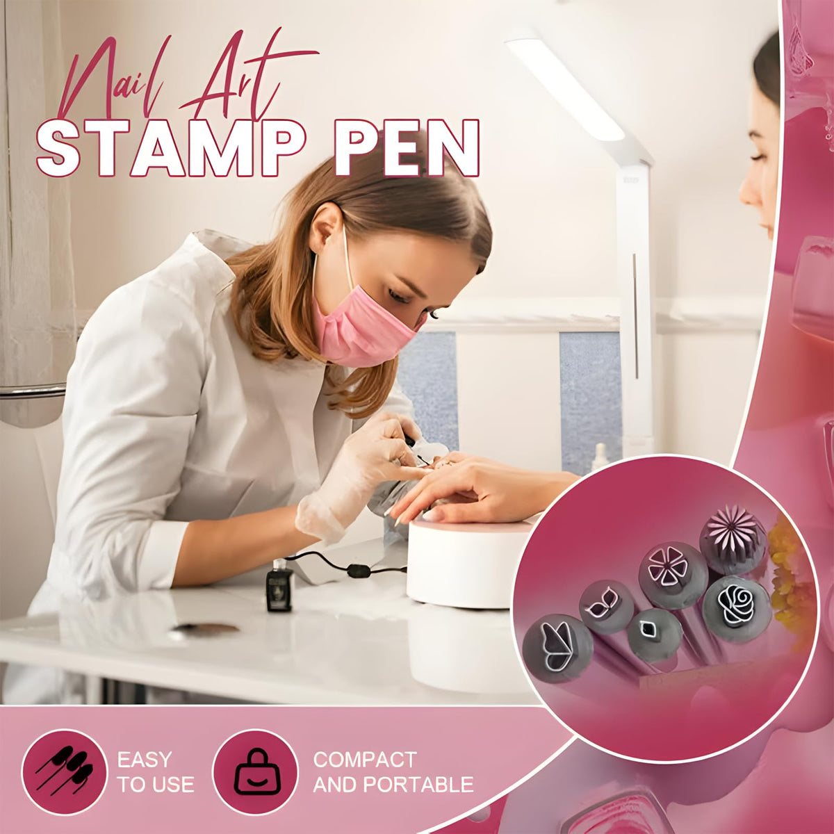 Nail Art Stamp Pen, 6pcs/10pcs/15pcs Nail Art Flower Stamp Pen, Precision Stamp Pen Set, Nail Art Pen with Different Design, Nail Dotting Tool, Nail Foil, Nail Art Design for Women (6 pcs)