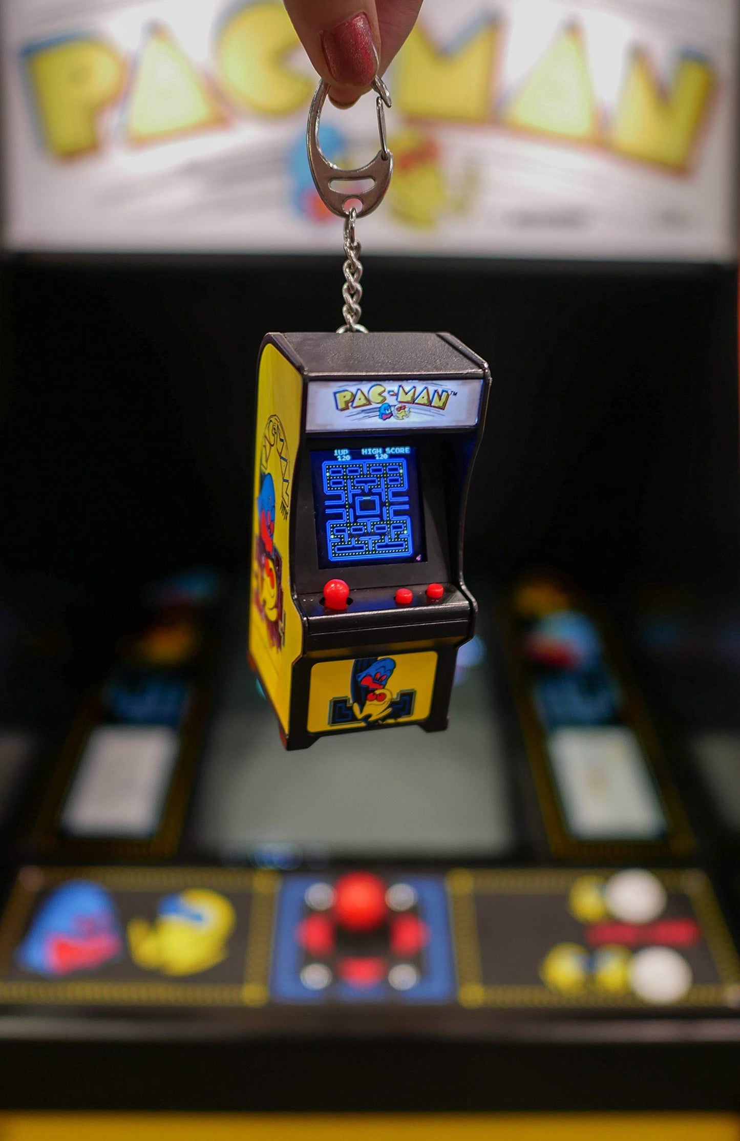 Tiny Arcade Pac-Man 3.5" Mini Retro Game - Functional Arcade Cabinet w/ Real Gameplay & Sounds - Classic Game Fits in the Palm of Your Hand (Ages 8+)