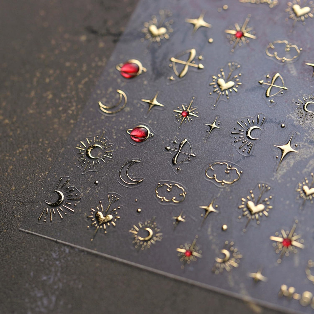 Gold Star Nail Stickers for Nail Art 3D Self Adhesive Moon Heart Nail Art Stickers Gold Star Nail Decals Glitter Nails Design for Acrylic Nails Heart Moon Star Nail Supplies for Women Girls